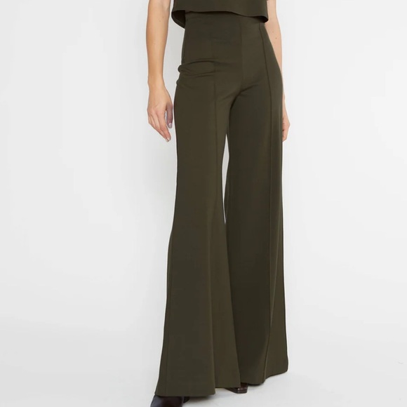 Ripley Rader Olive ponte knit Green wide leg Pants size 2(Small)